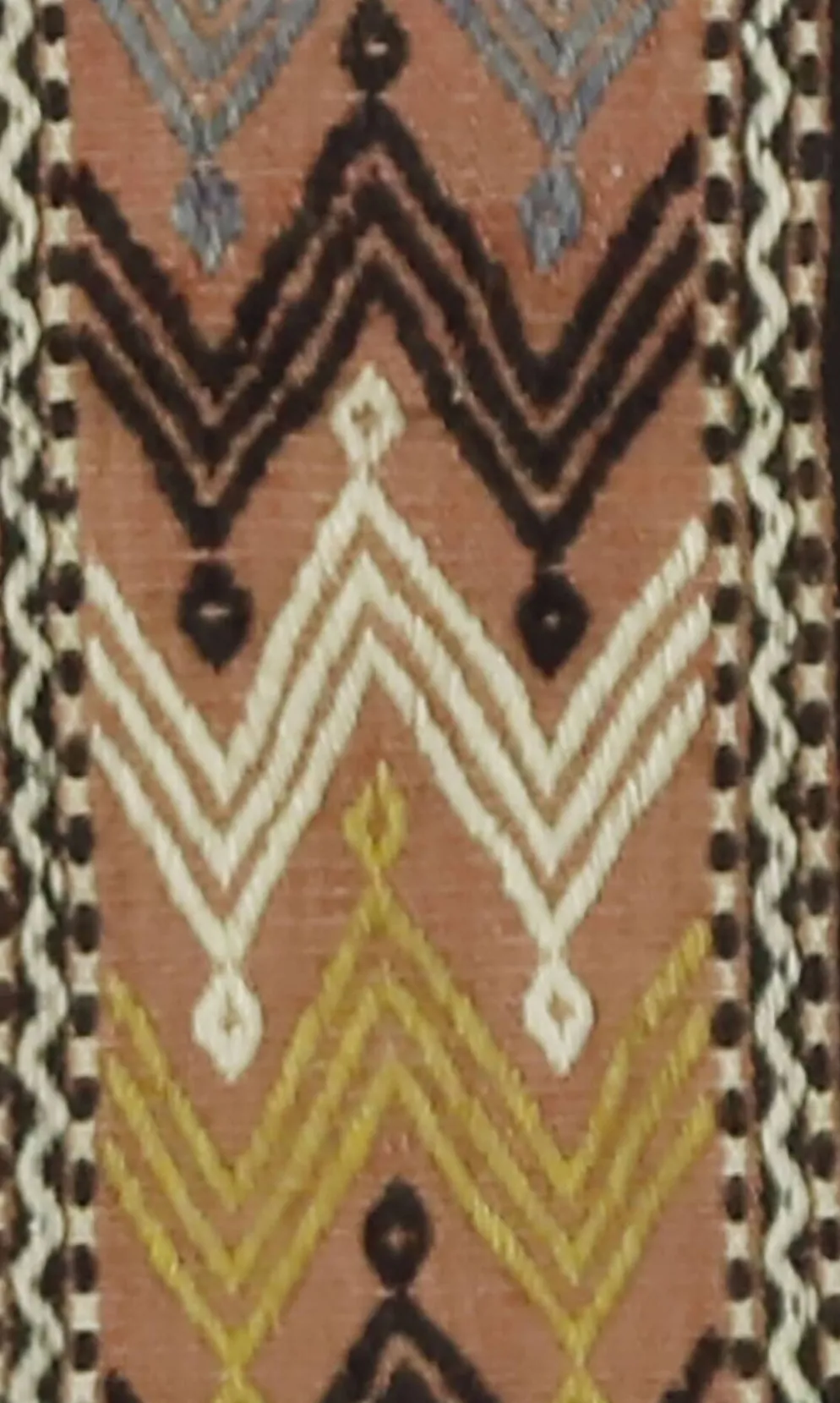 Kilim turc vintage graphique à frises géométriques 264 x 137 cm