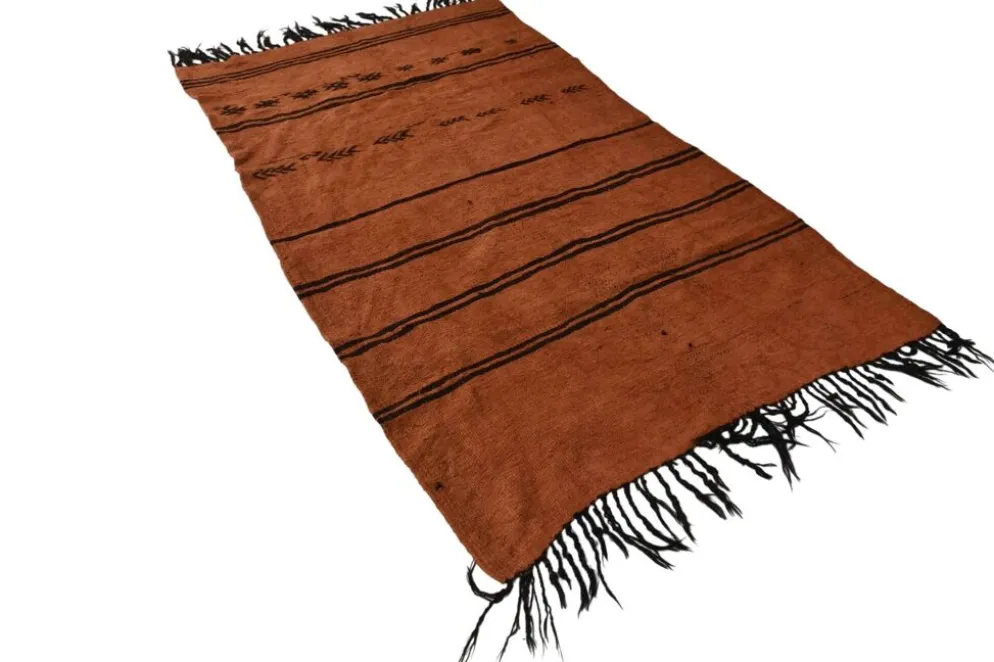 Kilim Turc Vintage Terracotta, Motif Tribal, Tapis Chambre Bohème, 147x245Cm