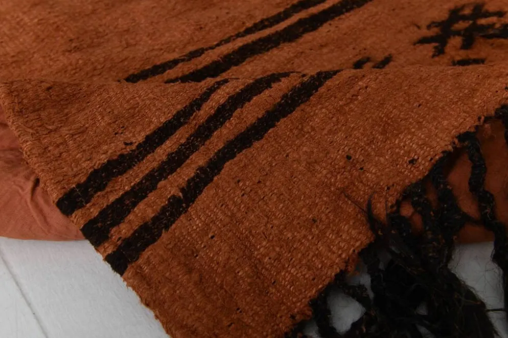 Kilim Turc Vintage Terracotta, Motif Tribal, Tapis Chambre Bohème, 147x245Cm