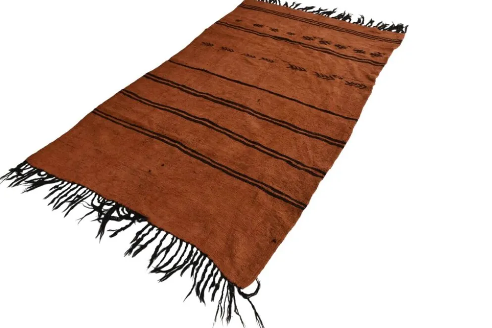 Kilim Turc Vintage Terracotta, Motif Tribal, Tapis Chambre Bohème, 147x245Cm