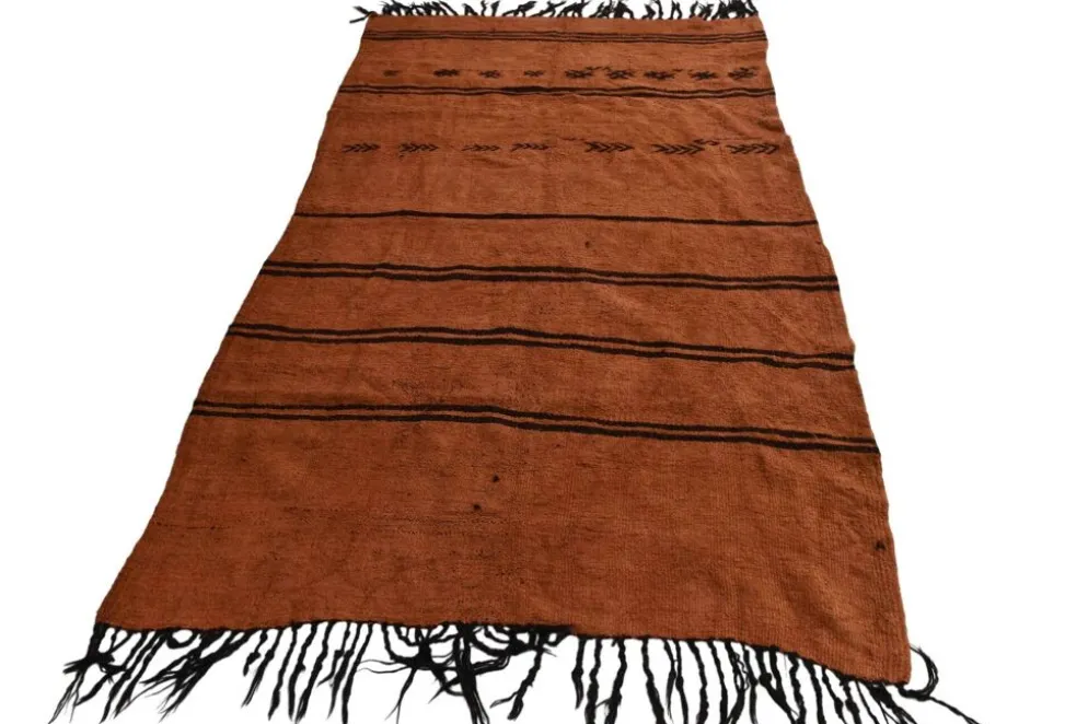 Kilim Turc Vintage Terracotta, Motif Tribal, Tapis Chambre Bohème, 147x245Cm