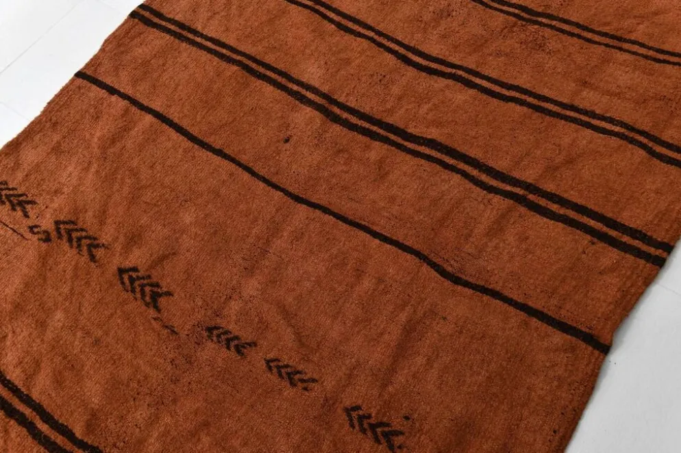Kilim Turc Vintage Terracotta, Motif Tribal, Tapis Chambre Bohème, 147x245Cm