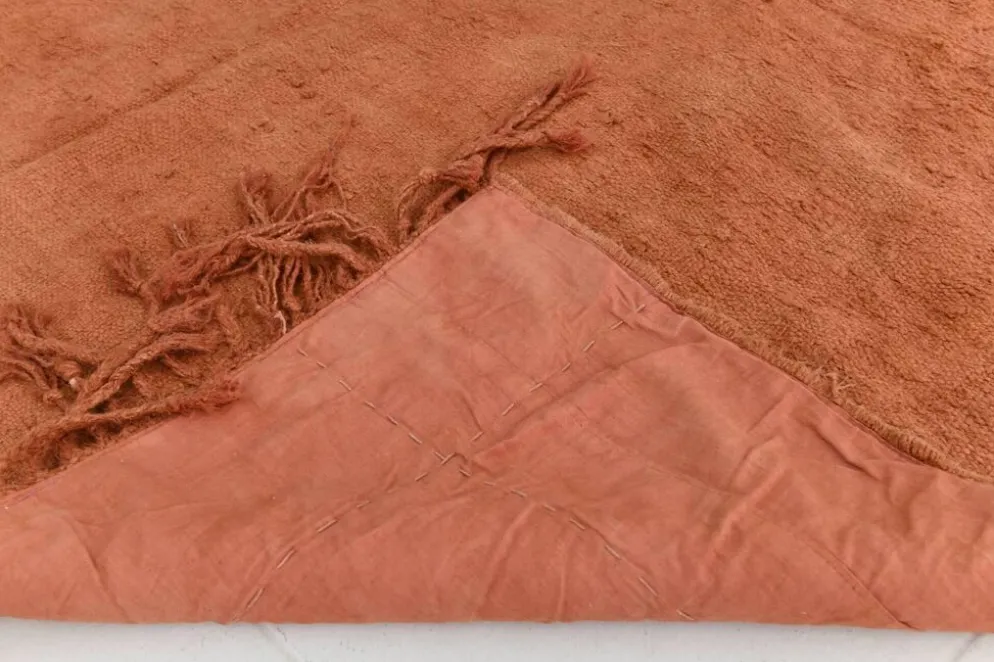 Kilim Turc Vintage Terracotta Uni, Tapis Naturel pour Salon et Chambre