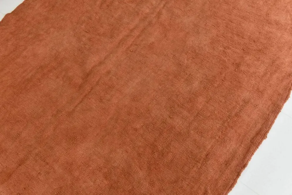 Kilim Turc Vintage Terracotta Uni, Tapis Naturel pour Salon et Chambre