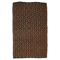 Kilim Turc Yoruk Vintage 177x294 cm Geometrique Marron et Jaune