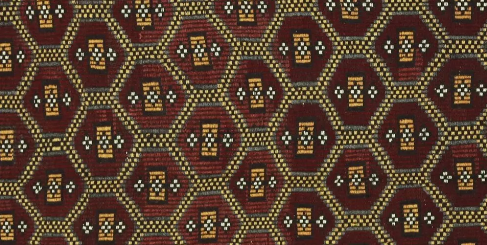 Kilim Turc Yoruk Vintage 177x294 cm Geometrique Marron et Jaune