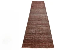 Kilim Vintage Turc Rouge Brique, Tissé Main, Style Rustique Moderne, 82x315