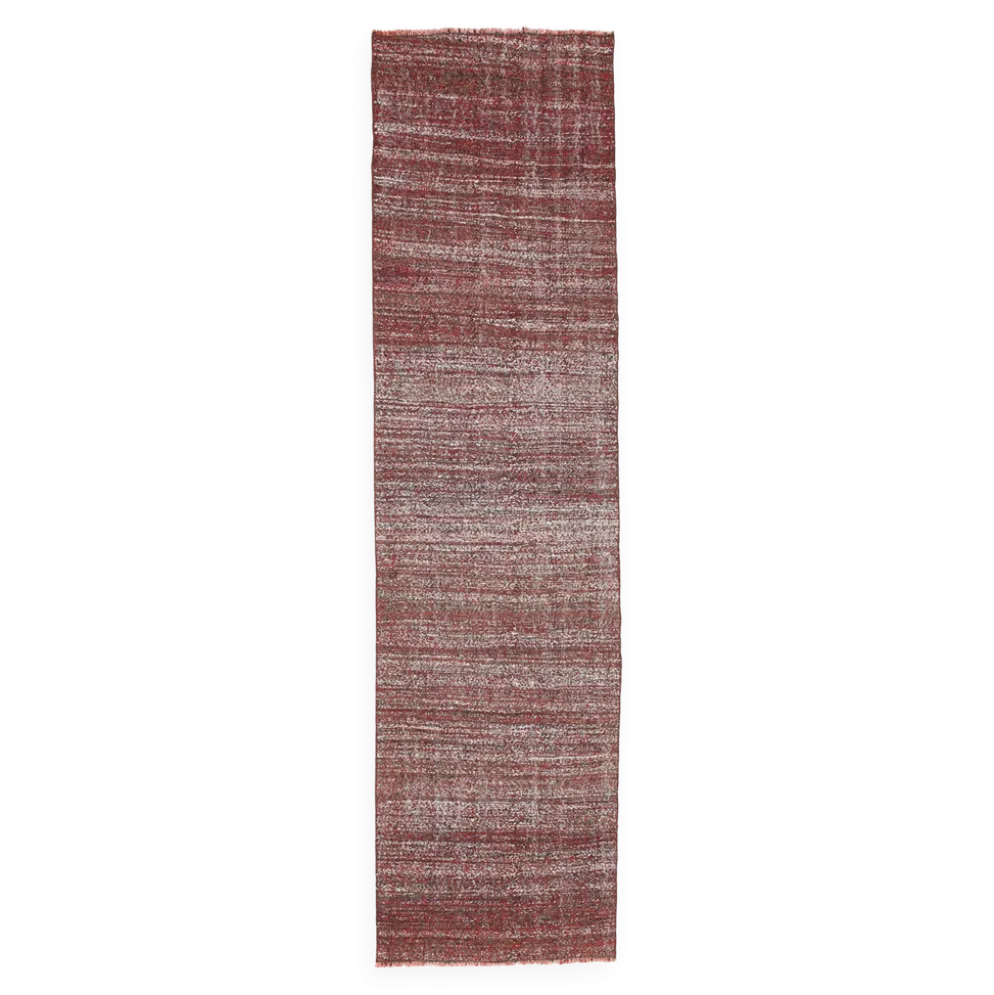 Kilim Vintage Turc Rouge Brique, Tissé Main, Style Rustique Moderne, 82x315