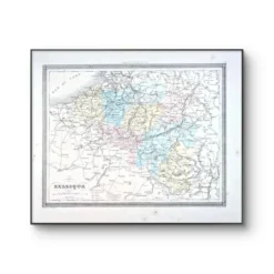 La Belgique, carte ancienne, imprimée en 1852.