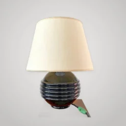 Lampe Art Déco en opaline noire –Jacques Adnet - élégance des années 30