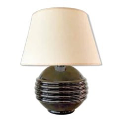 Lampe Art Déco en opaline noire –Jacques Adnet - élégance des années 30