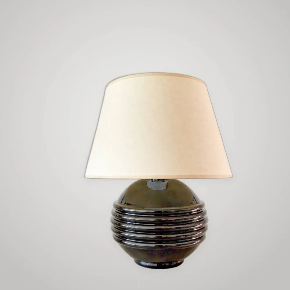 Lampe Art Déco en opaline noire –Jacques Adnet - élégance des années 30