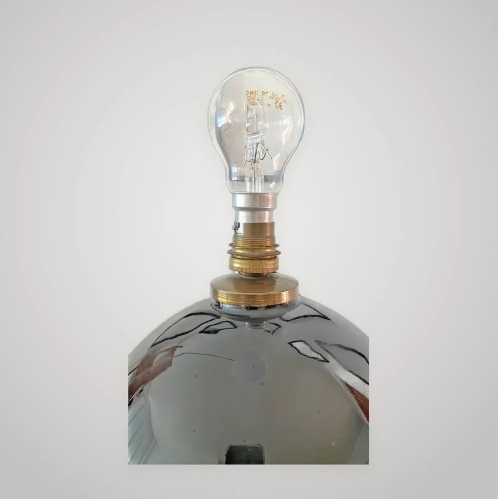 Lampe Art Déco en opaline noire –Jacques Adnet - élégance des années 30