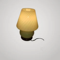 Lampe champignon murano spirale couleur ocre ans 70 vintage glass be