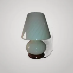 Lampe champignon murano spirale couleur ocre ans 70 vintage glass be