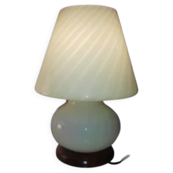 Lampe champignon murano spirale couleur ocre ans 70 vintage glass be