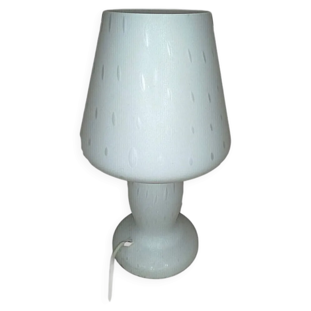 Lampe Champignon Vintage Murano Opalin avec Diffuseur Tinsel ? Table Mushro