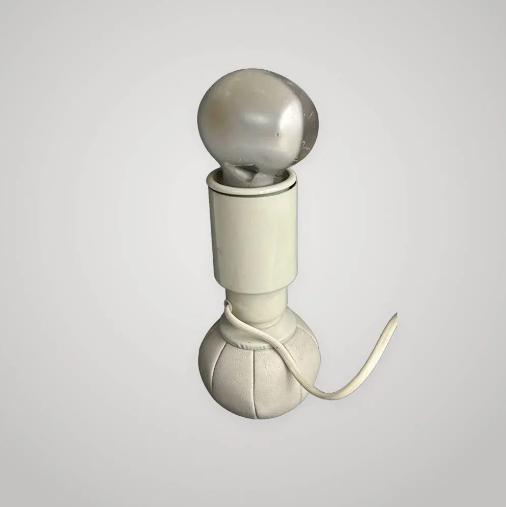 Lampe de bureau design Gino Sarfatti Arteluce 600c cuir métal 1970