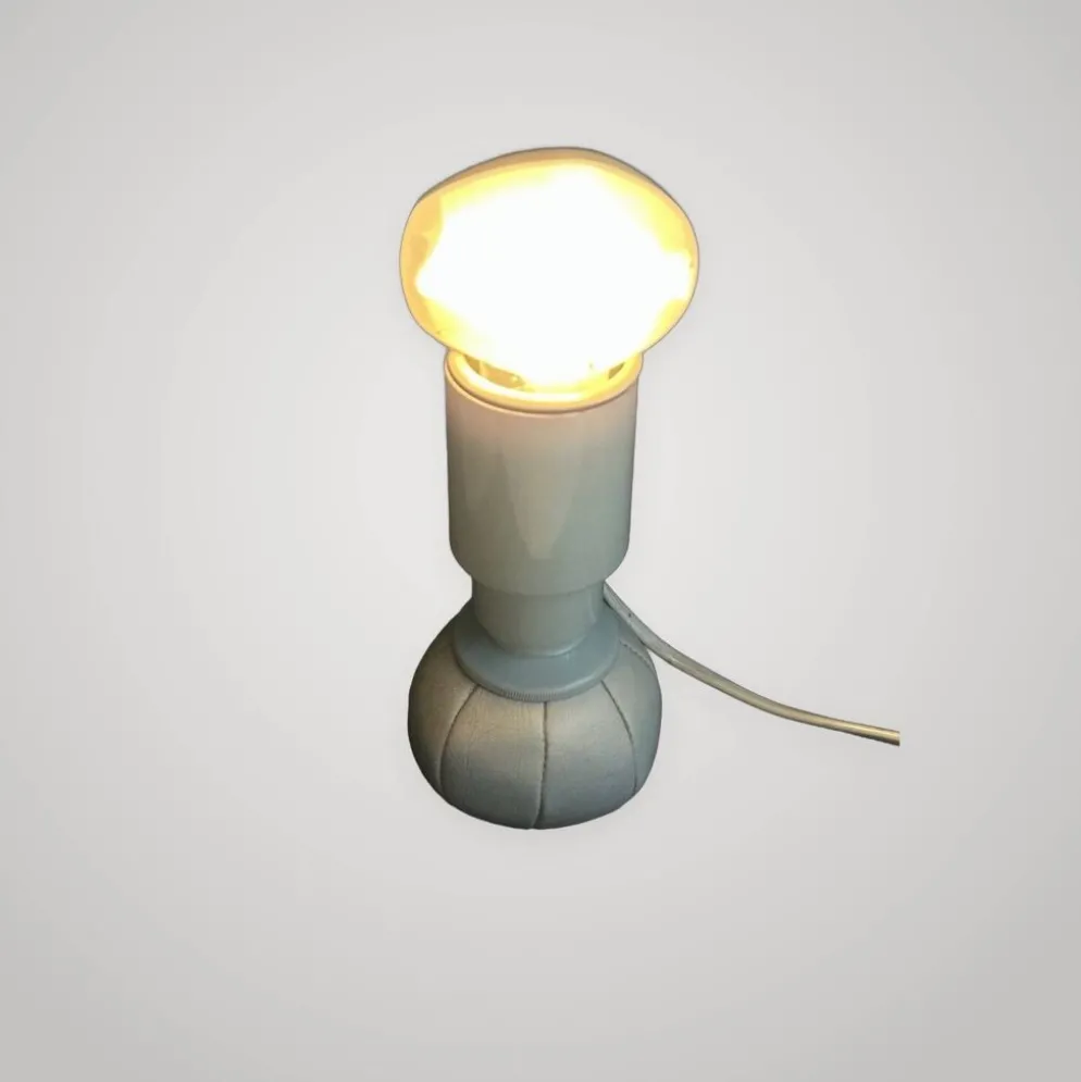 Lampe de bureau design Gino Sarfatti Arteluce 600c cuir métal 1970