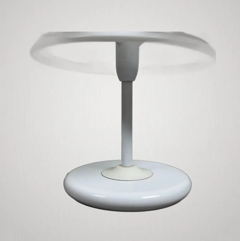 Lampe de table champignon en verre Murano et métal blanc, 1970