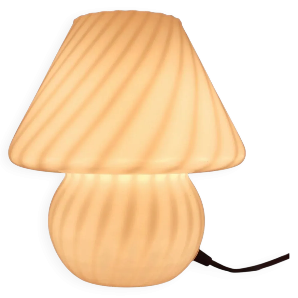 Lampe De Table Design Champignon En Verre De Murano Spirale Vintage Années