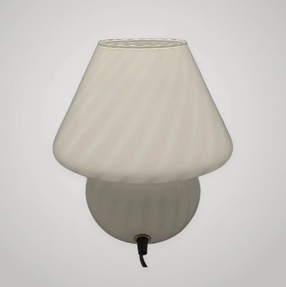 Lampe De Table Design Champignon En Verre De Murano Spirale Vintage Années