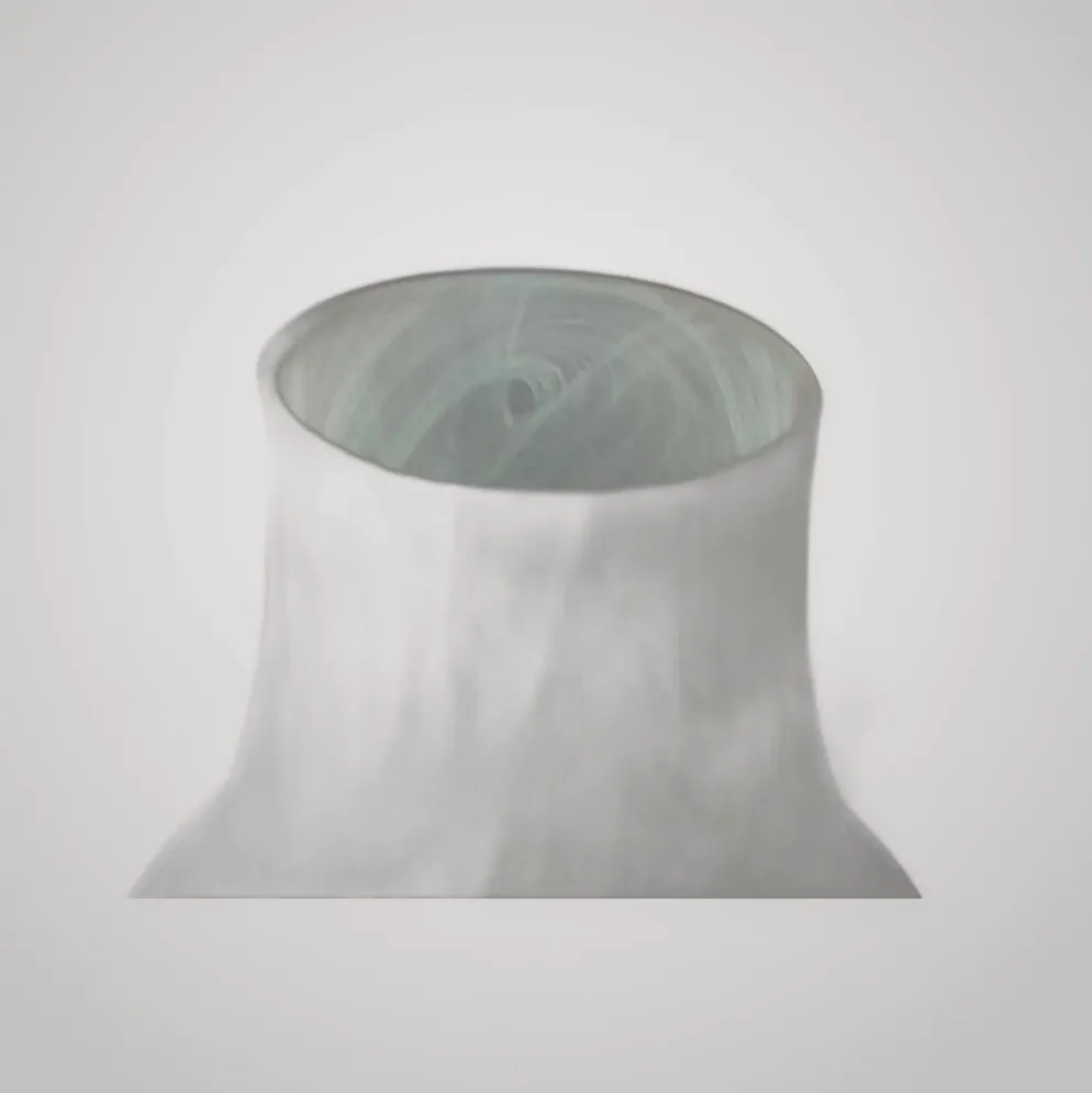 Lampe de table en verre de murano champignon bleu blanc design moderniste 1