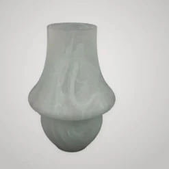 Lampe de table en verre de murano champignon bleu blanc design moderniste 1