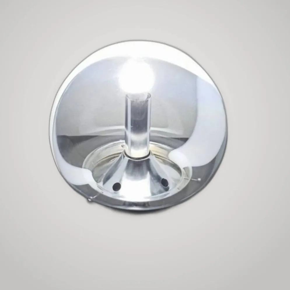 Lampe de table vintage en chrome et verre de Murano par Carlo Nason pour Ma