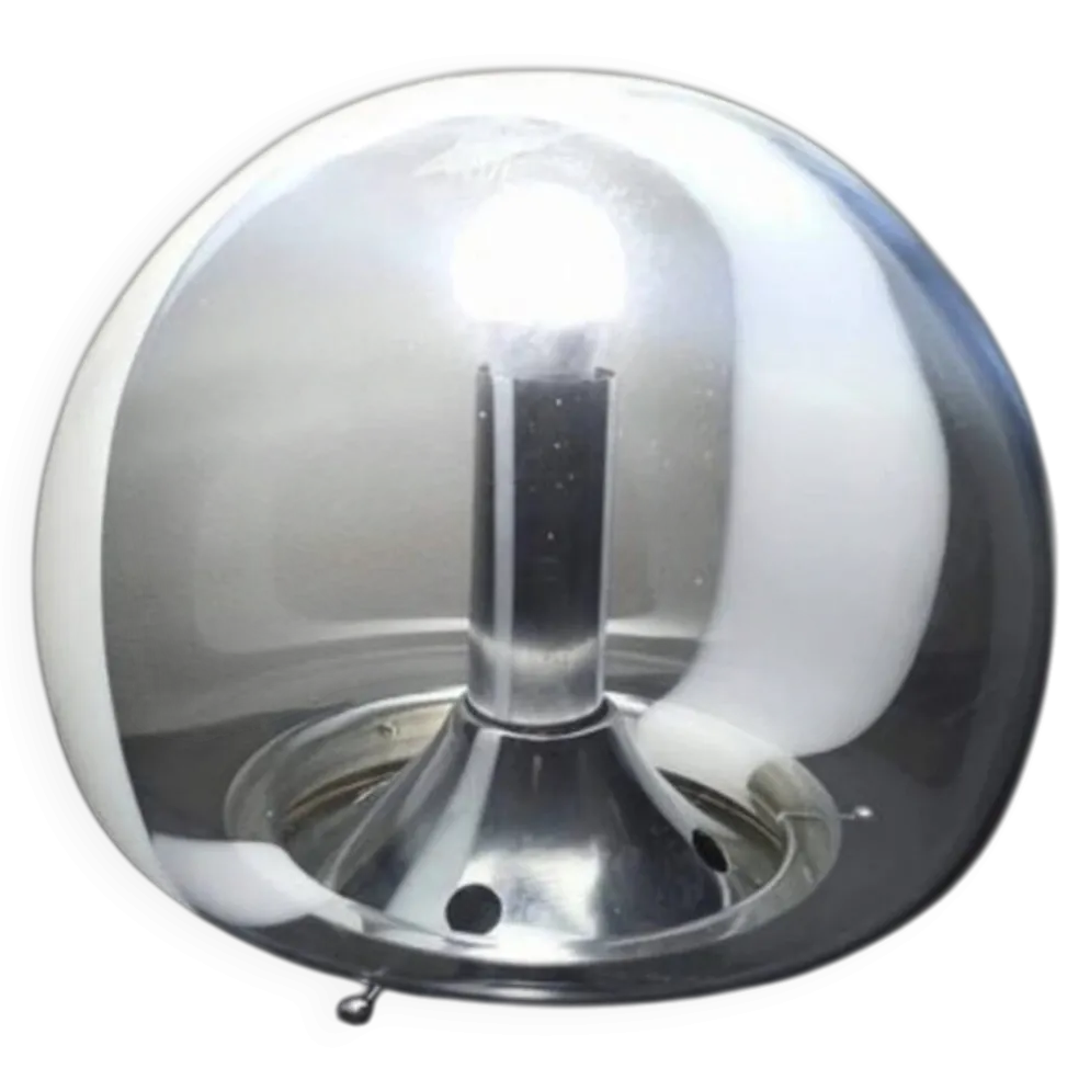 Lampe de table vintage en chrome et verre de Murano par Carlo Nason pour Ma
