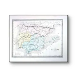 L'ancienne Espagne, carte imprimée en 1852.
