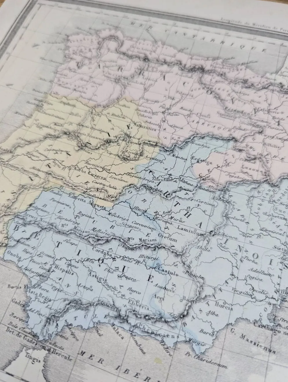 L'ancienne Espagne, carte imprimée en 1852.