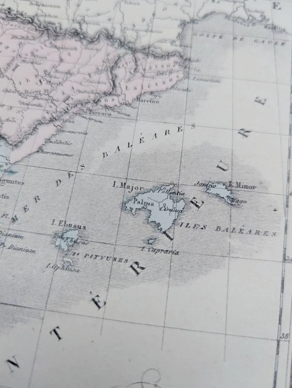 L'ancienne Espagne, carte imprimée en 1852.
