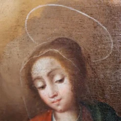L'Annonciation, Italie, 17ème siècle, peinture à l'huile antique sur toile