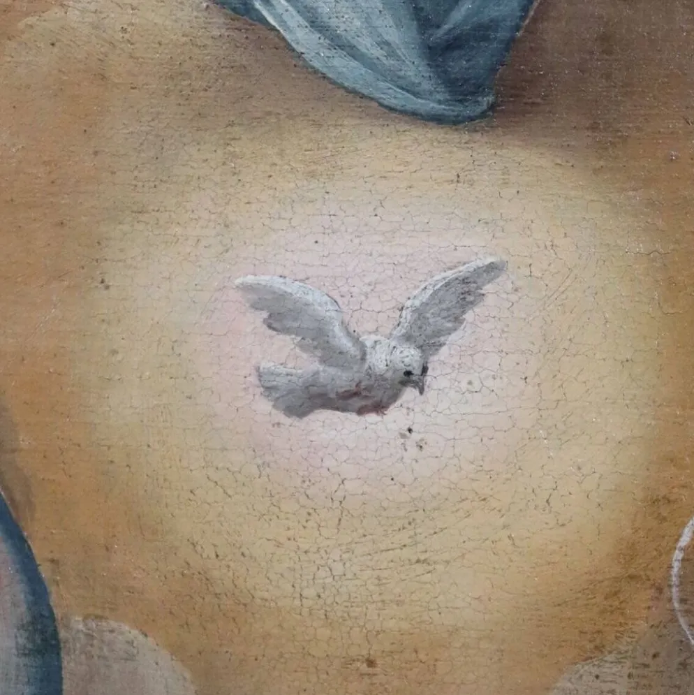 L'Annonciation, Italie, 17ème siècle, peinture à l'huile antique sur toile