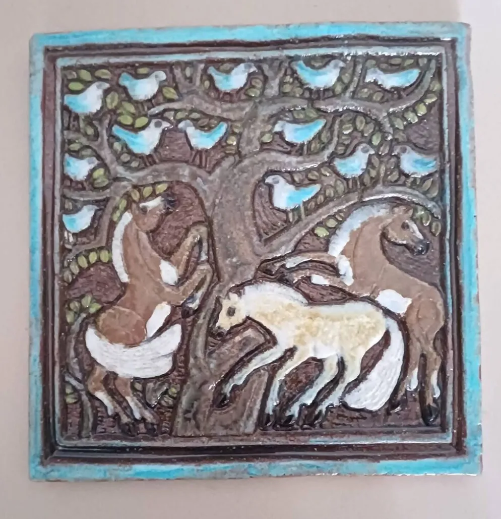 laque murale céramique scandinave Thomas Hellström - Nittsjö Keramik 1970