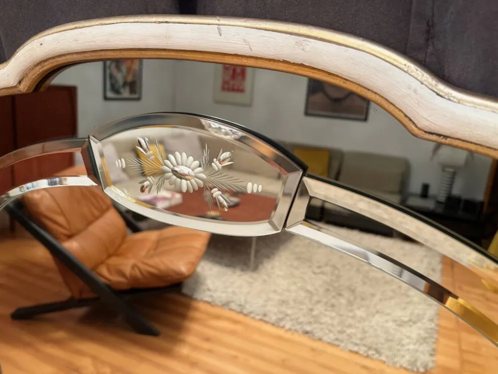 Large Crystal Mirror, Italy, 1960s