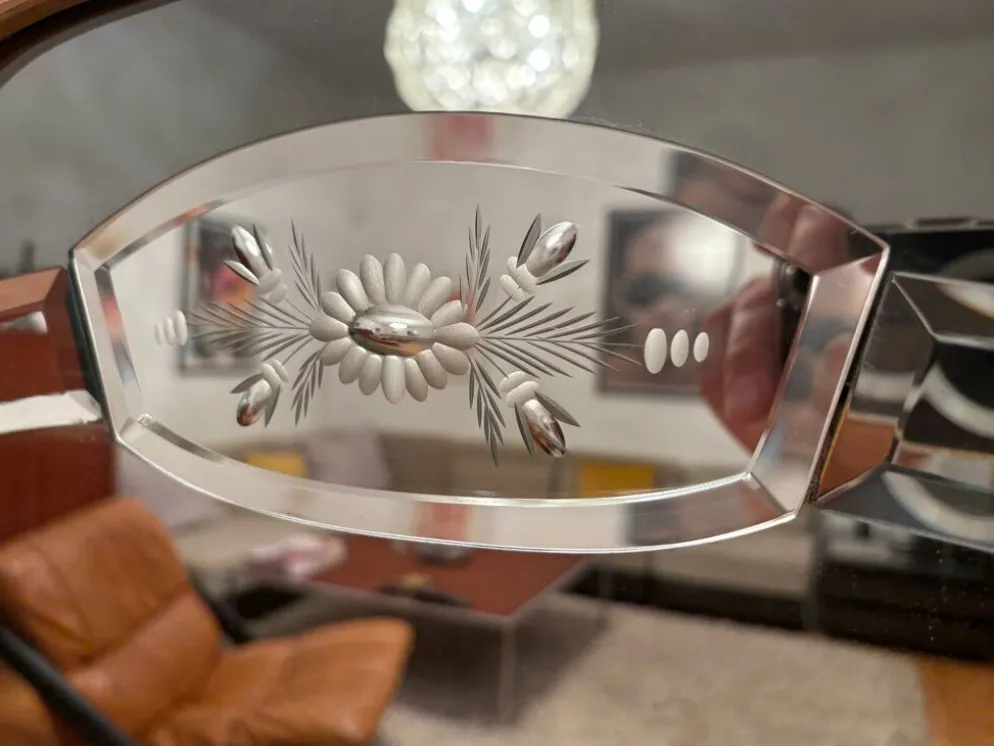 Large Crystal Mirror, Italy, 1960s