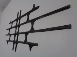 Large German Brutalist Iron Wall Sculpture, 1960s