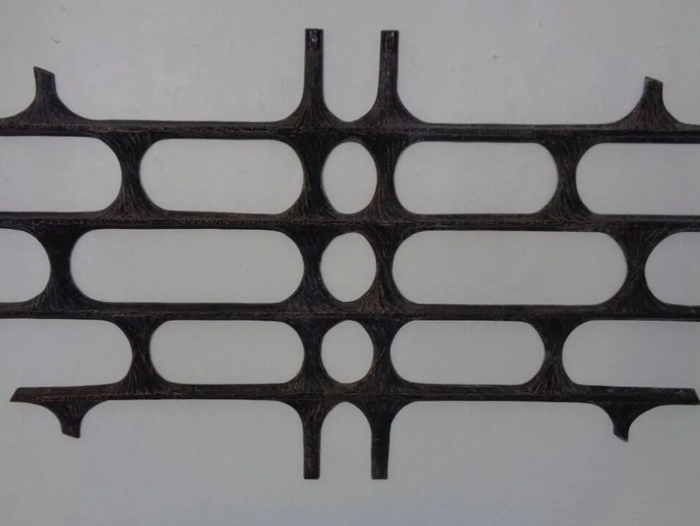 Large German Brutalist Iron Wall Sculpture, 1960s