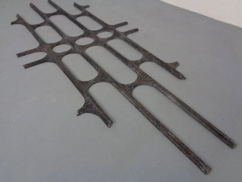 Large German Brutalist Iron Wall Sculpture, 1960s