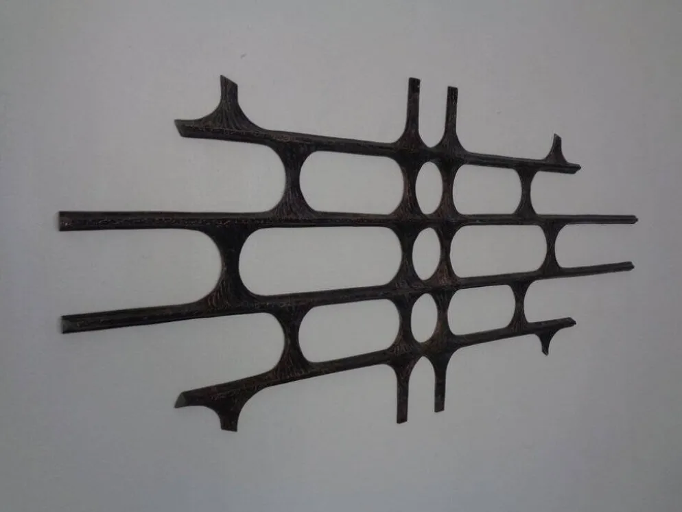 Large German Brutalist Iron Wall Sculpture, 1960s