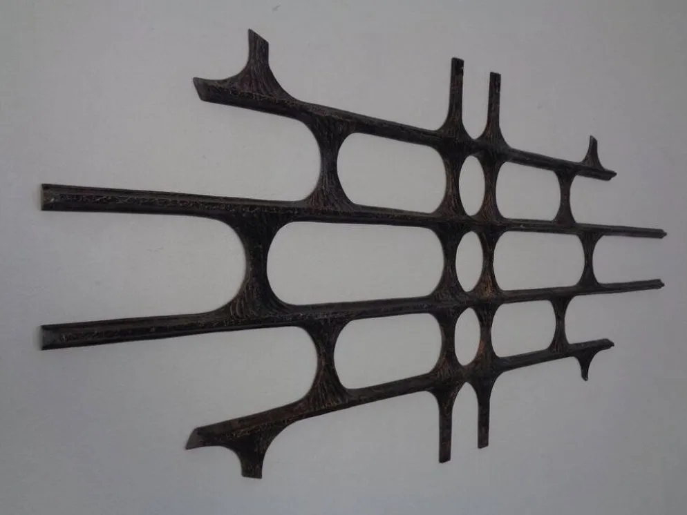 Large German Brutalist Iron Wall Sculpture, 1960s