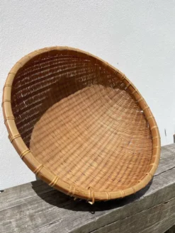 Large panière ronde en rotin