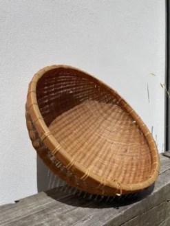 Large panière ronde en rotin