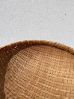 Large panière ronde en rotin