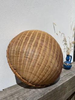 Large panière ronde en rotin