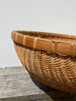 Large panière ronde en rotin