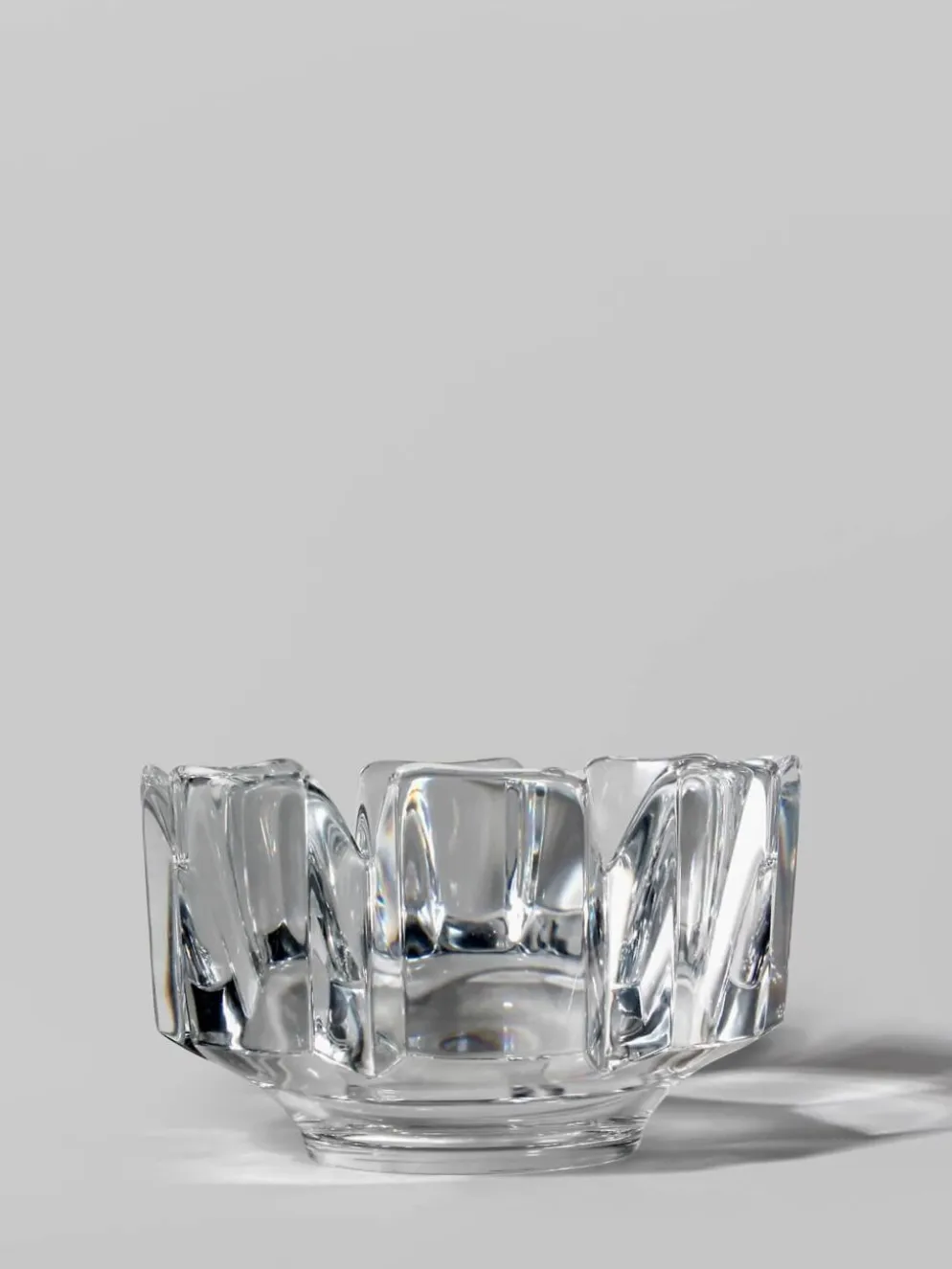 Lars Hellsten "Corona" Grand Bol en Cristal Plein, Pour Orrefors, Suède