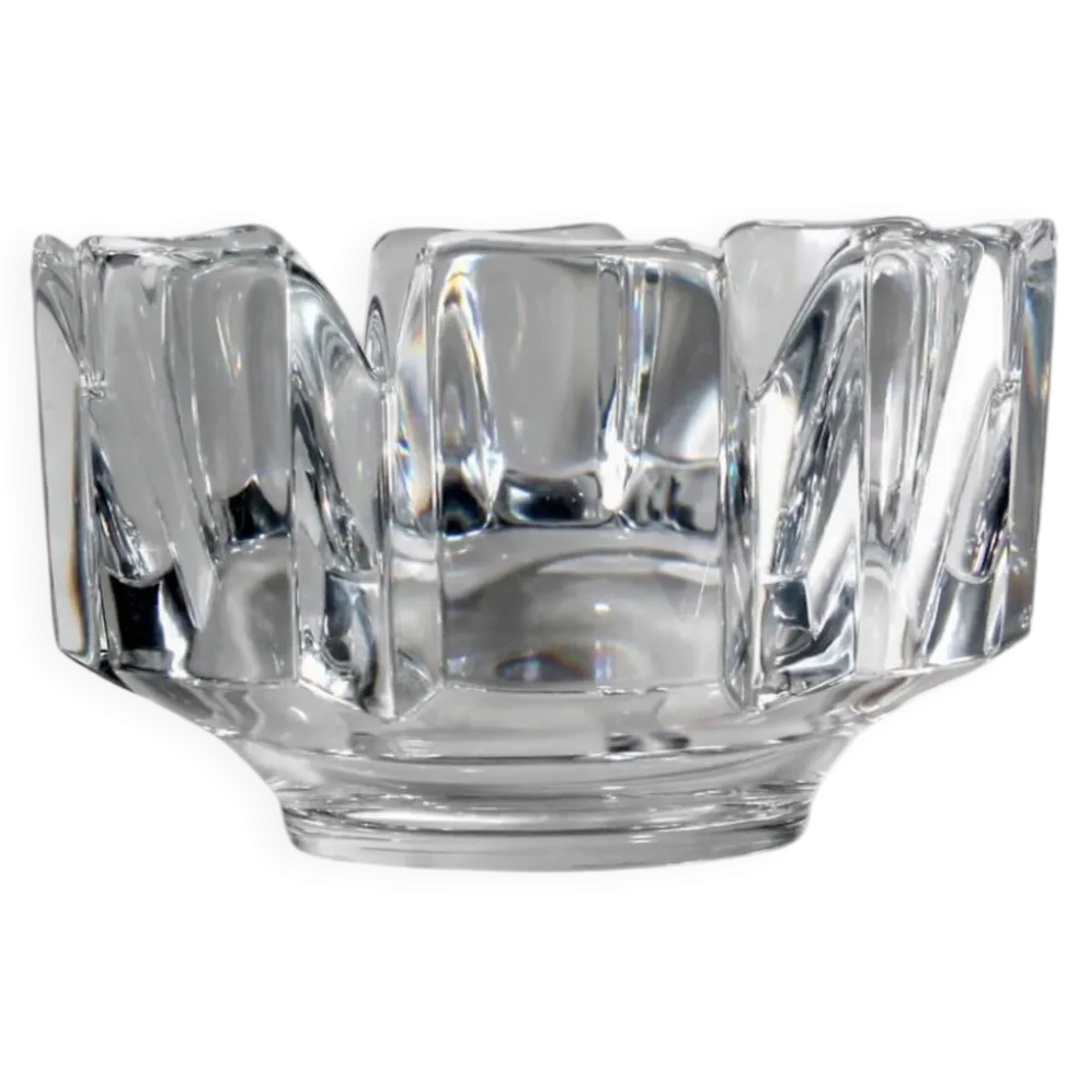 Lars Hellsten "Corona" Grand Bol en Cristal Plein, Pour Orrefors, Suède